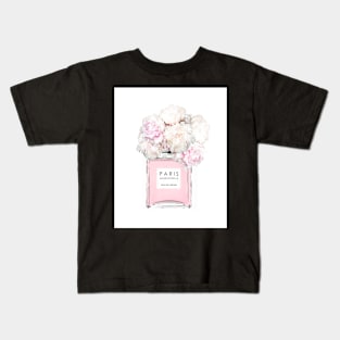 Perfume bottle, Flowers print, Scandinavian, Peony, Fashion print, Scandinavian art, Modern art, Wall art, Print, Minimalistic, Modern Kids T-Shirt